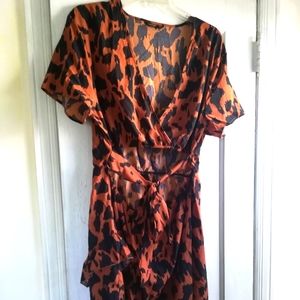 Shein Surplice Neck Cut Out Tie Back Dress Faux Wrap dress. NWOT